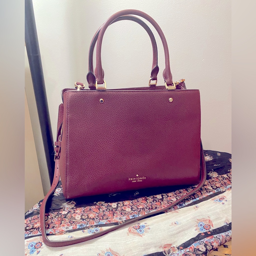 KATE SPADE l Deep Berry Leila Satchel